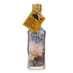 7 Chakra Gemstone Chips Glass Bottle Wishing Healing Crystals Collectable Gems